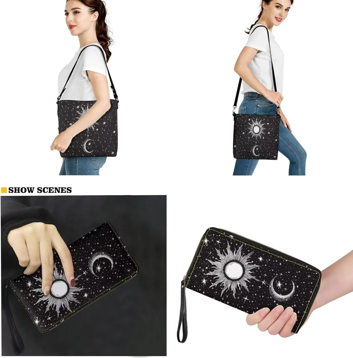 FOR U DESIGNS Purses for Women Crossbody Bag Shoulder Purses and Handbags 2 Pack Large Tote Bag Purse with Matched Wallet