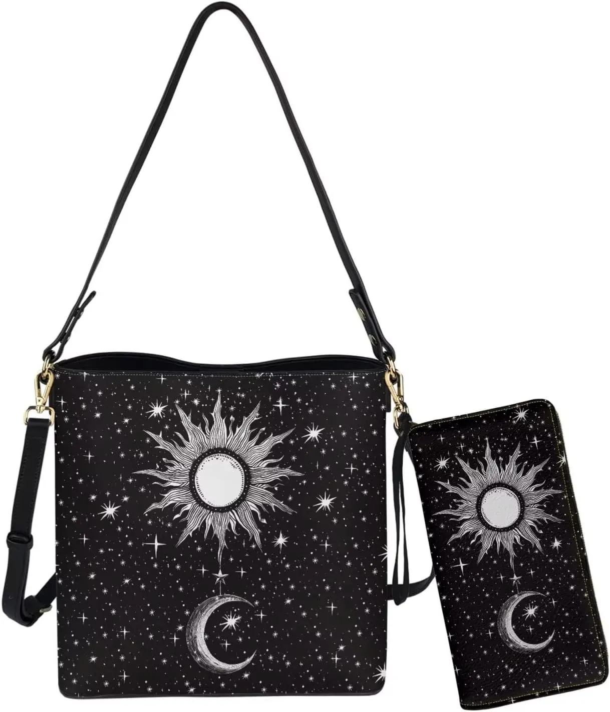 FOR U DESIGNS Purses for Women Crossbody Bag Shoulder Purses and Handbags 2 Pack Large Tote Bag Purse with Matched Wallet