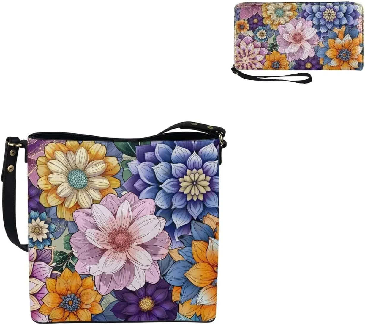 FOR U DESIGNS Purses for Women Crossbody Bag Shoulder Purses and Handbags 2 Pack Large Tote Bag Purse with Matched Wallet