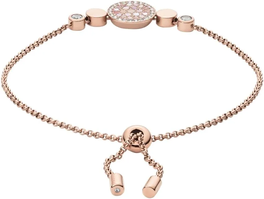 Fossil Women's Rose Gold-Tone Stainless Steel Chain or Beaded Bracelet for Women
