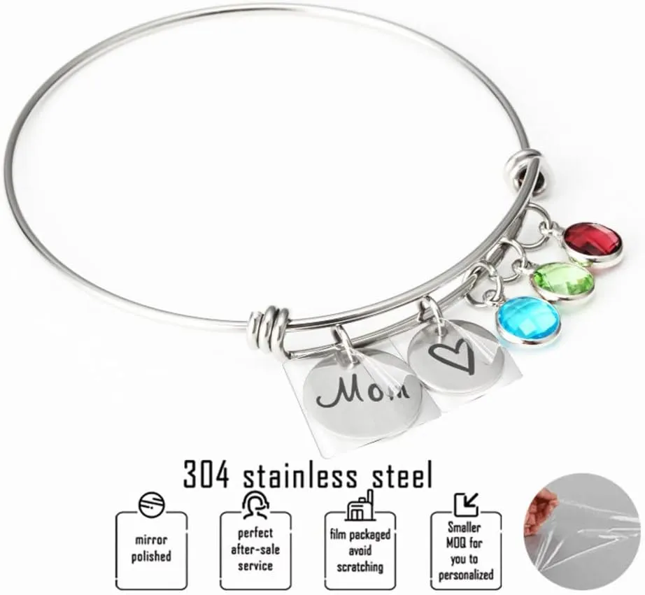 Friendship Xmas Link Bracelets Bestfriend Birthday Gifts Mothersday Step Mom Bracelets Boyfriend and Girlfriend Women's Jewelry Personalized Relationship Gift