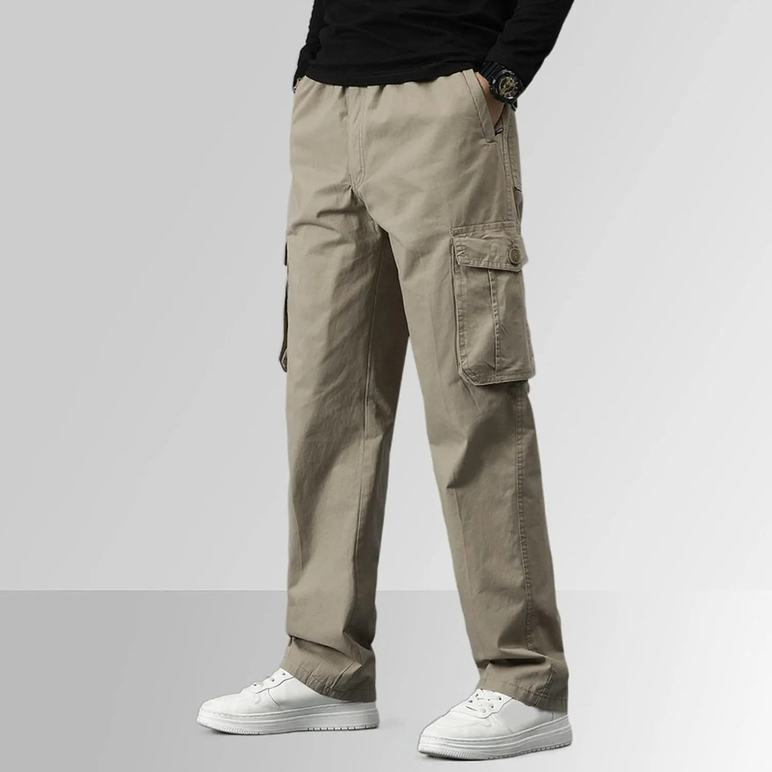 FZVYD Black Pants Men's Relaxed Fit Causal Work Streetwear Baggy Joggers Drawstring Sweatpants with Pockets 2023