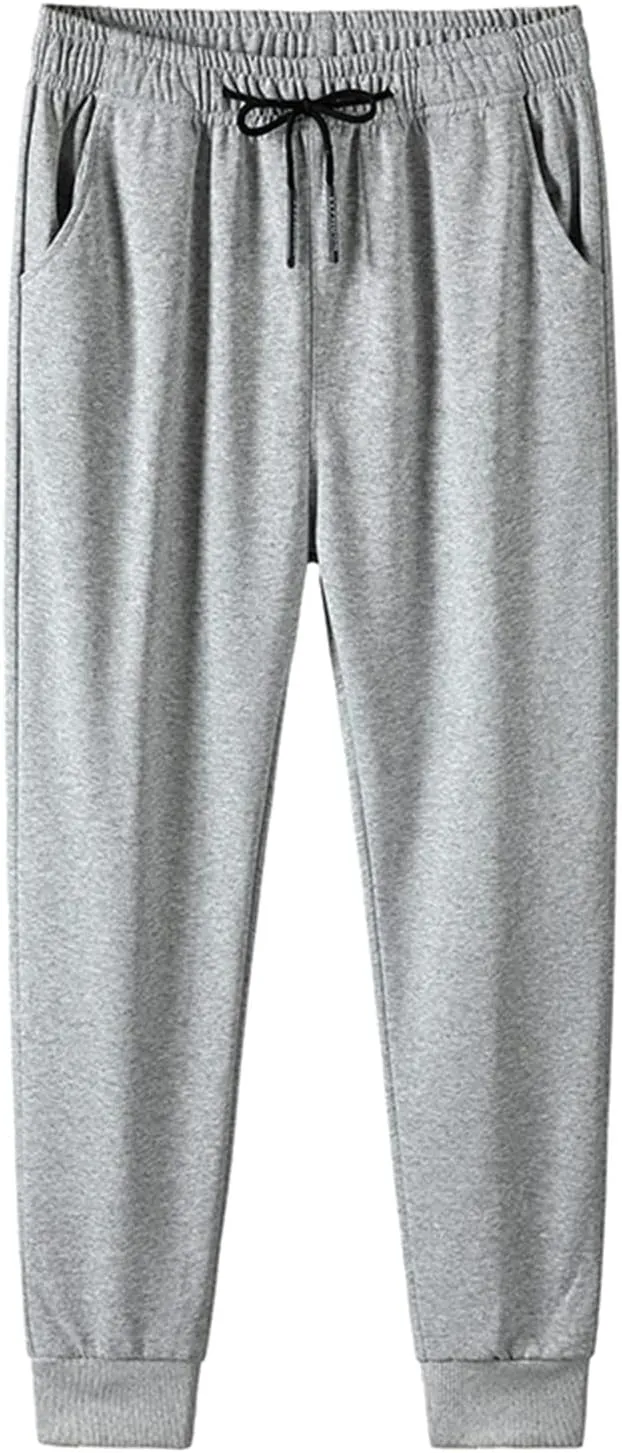 FZVYD White Cargo Pants Mens Casual Elastic Drawstring Cargo Pants Lightweight Relaxed Fit Cotton Workout Sweatpants 2023