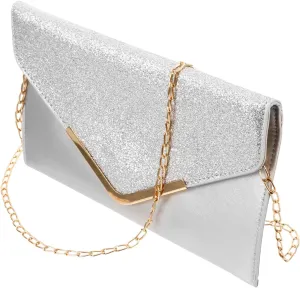 Glitter Evening Clutch Bag for Women Dazzling Sequin Crossbody Chain Purse for Weddings Proms and Formal Events Stylish Design with Comfortable Strap