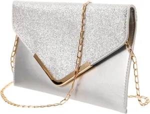 Glitter Evening Clutch Bag for Women Sequin Crossbody Chain Shoulder Purse for Weddings and Parties Eye Catching Design with Comfortable Chain Strap Moderate Capacity