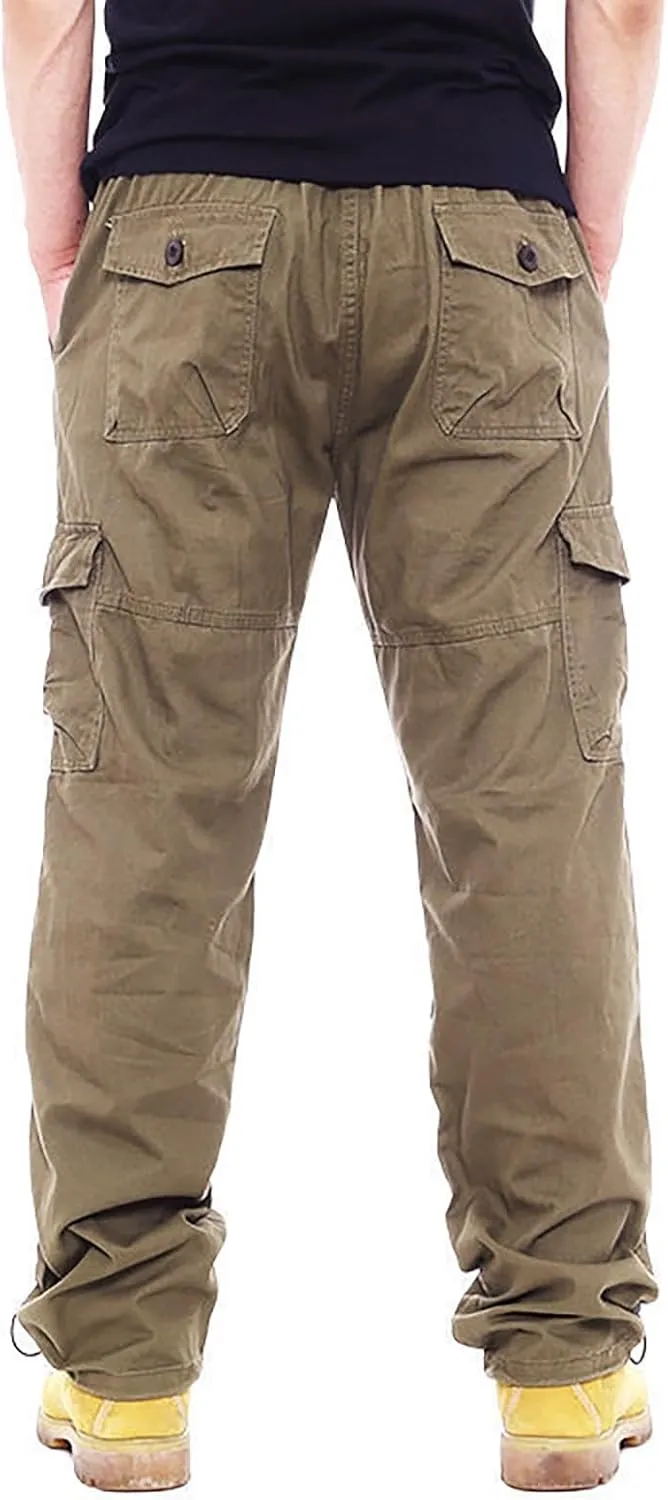 GOFULY Mens Cargo Pants Casual with Pockets Relaxed Fit Pants Ripstop Stretch Sweatpants Outdoor Baggy Pants Men Lightweight