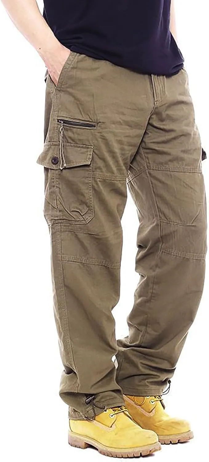 GOFULY Mens Cargo Pants Casual with Pockets Relaxed Fit Pants Ripstop Stretch Sweatpants Outdoor Baggy Pants Men Lightweight