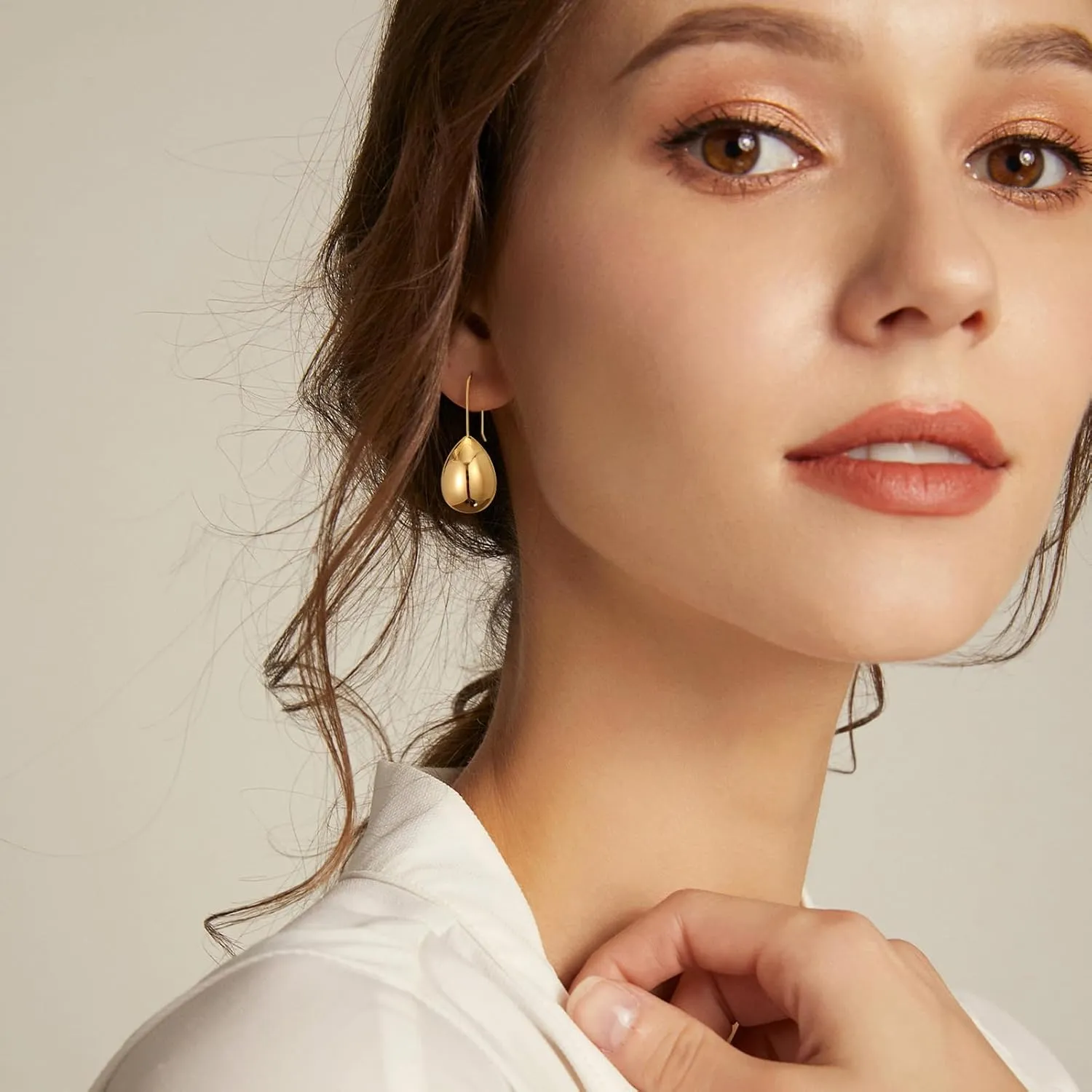 Gold Ball Drop Dangle Earrings for Women 18K Gold Plated Round Ball Dangle Earrings Lightweight Hoops Statement Jewelry
