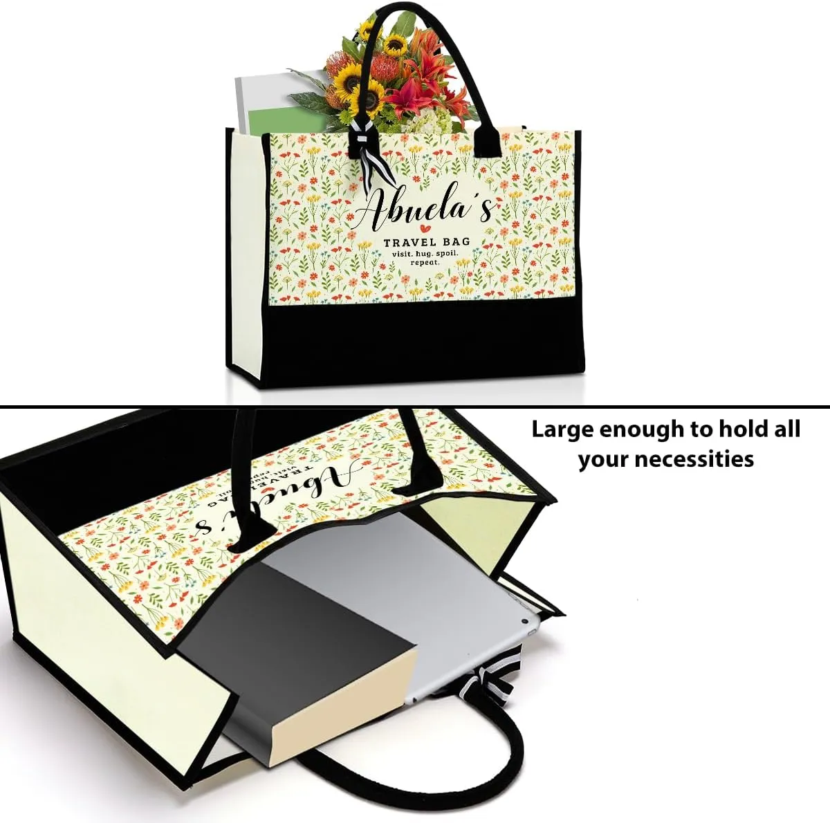 Grandma Aunt Mother in Law Mom Nana Godmother Gifts Waterproof Canvas Tote Bag Beach Bag for Camping Christmas