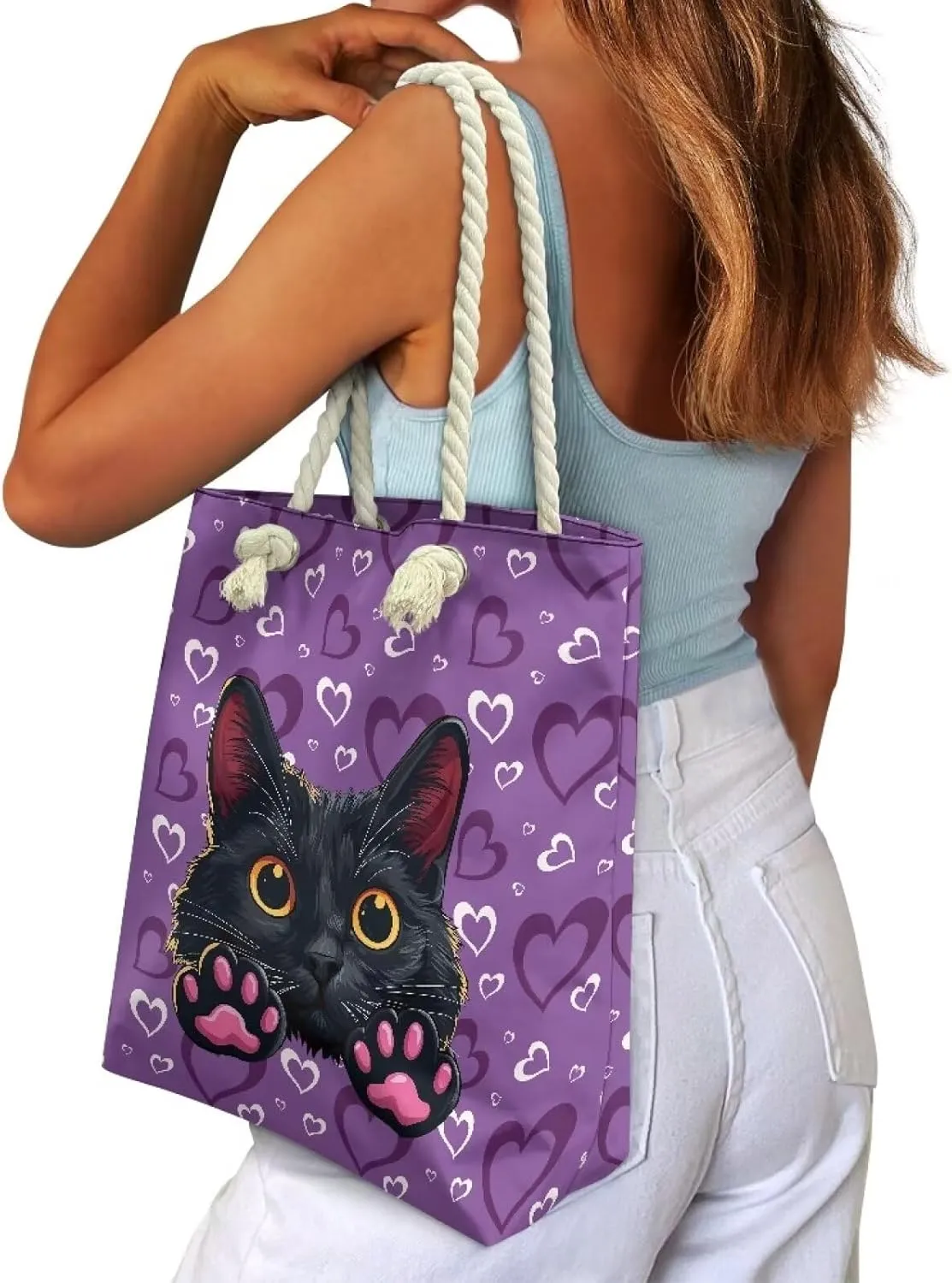 Grocery Shopping Reusable Totes Bags Shoulder Handbags Purse Aesthetic Canvas Beach Tote Bag for Women Ladies