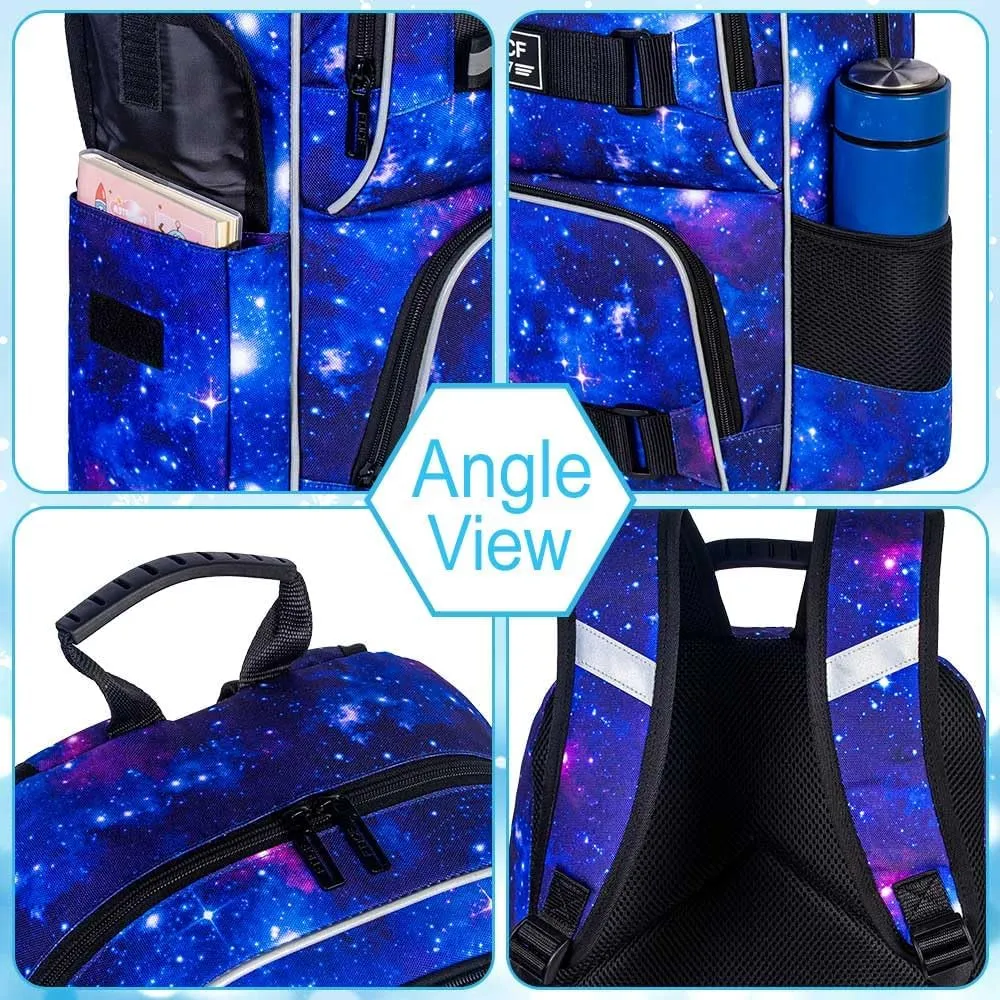 gxtvo 3PCS Girls Backpack, Water Resistant Womens School Bag With Lunch Box, 17 Inch Bookbag Set for College Teenagers.