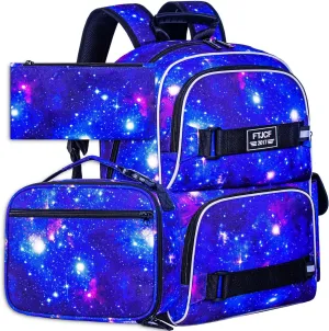 gxtvo 3PCS Girls Backpack, Water Resistant Womens School Bag With Lunch Box, 17 Inch Bookbag Set for College Teenagers.