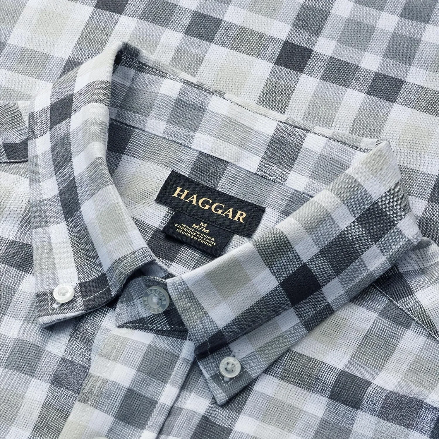 Haggar Men's Life Khaki Short Sleeve Button-Down Casual Linen Shirt