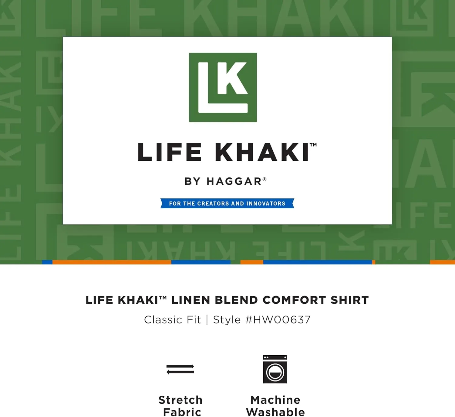 Haggar Men's Life Khaki Short Sleeve Button-Down Casual Linen Shirt