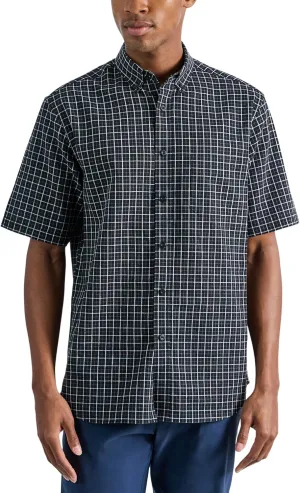 Haggar Men's Life Khaki Short Sleeve Button-Down Casual Linen Shirt