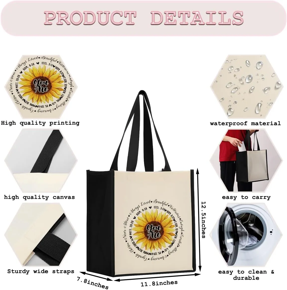 Hanamiya Na Thank You Gifts Chaos Coordinator Work Bestie Waterproof Tote Bag Soul Sister Sunshine Religious Teacher Gifts
