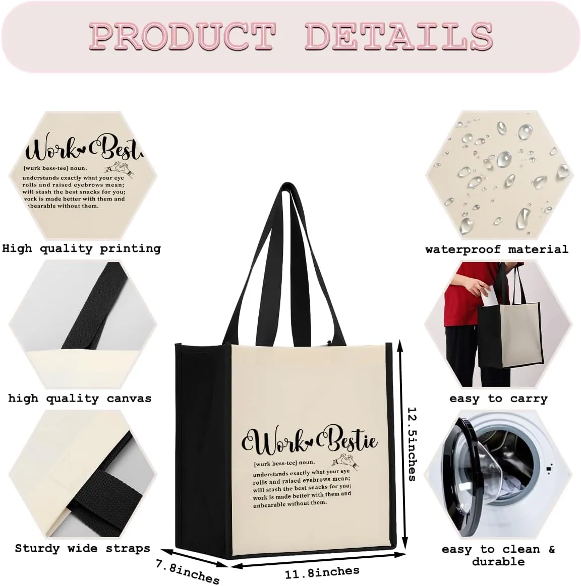 Hanamiya Na Thank You Gifts Chaos Coordinator Work Bestie Waterproof Tote Bag Soul Sister Sunshine Religious Teacher Gifts