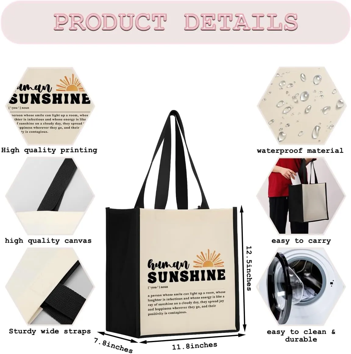 Hanamiya Na Thank You Gifts Chaos Coordinator Work Bestie Waterproof Tote Bag Soul Sister Sunshine Religious Teacher Gifts