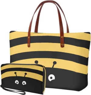 Handbag with Matching Wallet Tote Bag 2-Pcs/Set Clutch Purse with Handles Shoulder Bag and Wallet Set for Women