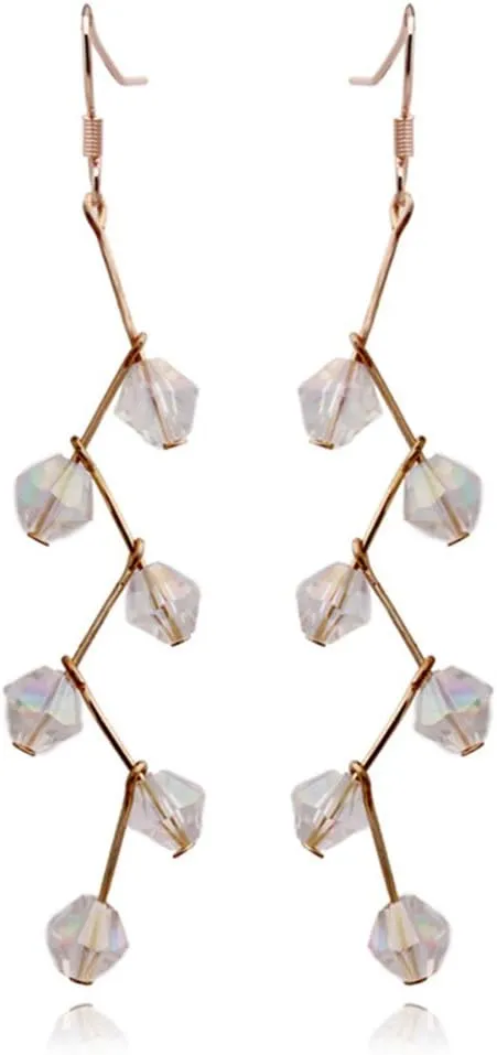 Handmade Austrian Crystal Screw Clip on Earrings and Pierced Earrings for Women