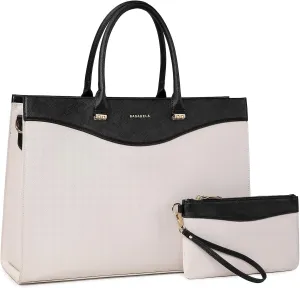 Handmade Luxury Vegan Leather Briefcase Handbags for Women, Large 16 inch Laptop Purse Waterproof Bags for Ladies