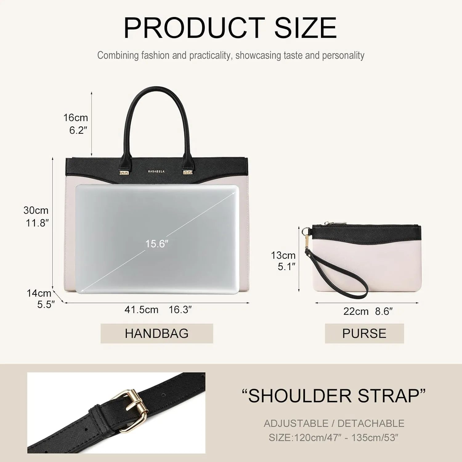 Handmade Luxury Vegan Leather Briefcase Handbags for Women, Large 16 inch Laptop Purse Waterproof Bags for Ladies
