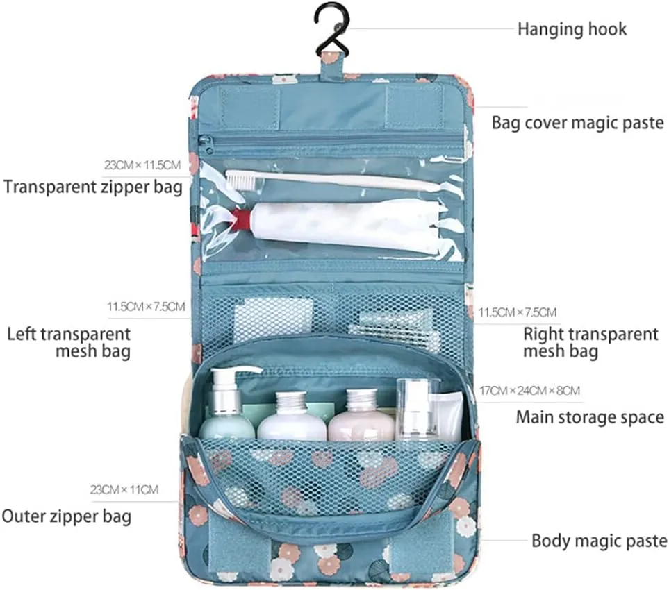 Hanging Travel Toiletry Wash Bag,Waterproof Bags,Makeup Toilet Bag Foldable Travel Toiletries Cosmetic Waterproof Organizer for Women Girl Gift