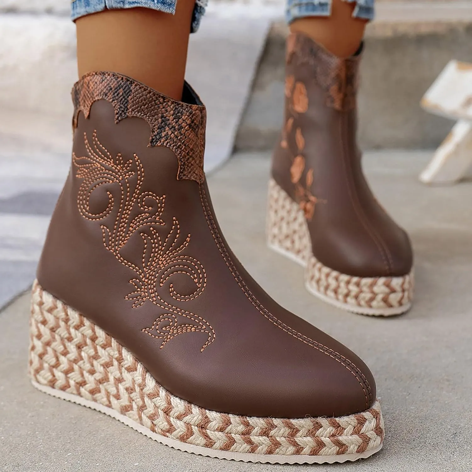 High Heel Ankle Boots for Women Black Boots Women Womens Lace Up Boots Women's Winter Boot Womens Leather Ankle Boots Low Heel Ankle Booties Wedge Heel