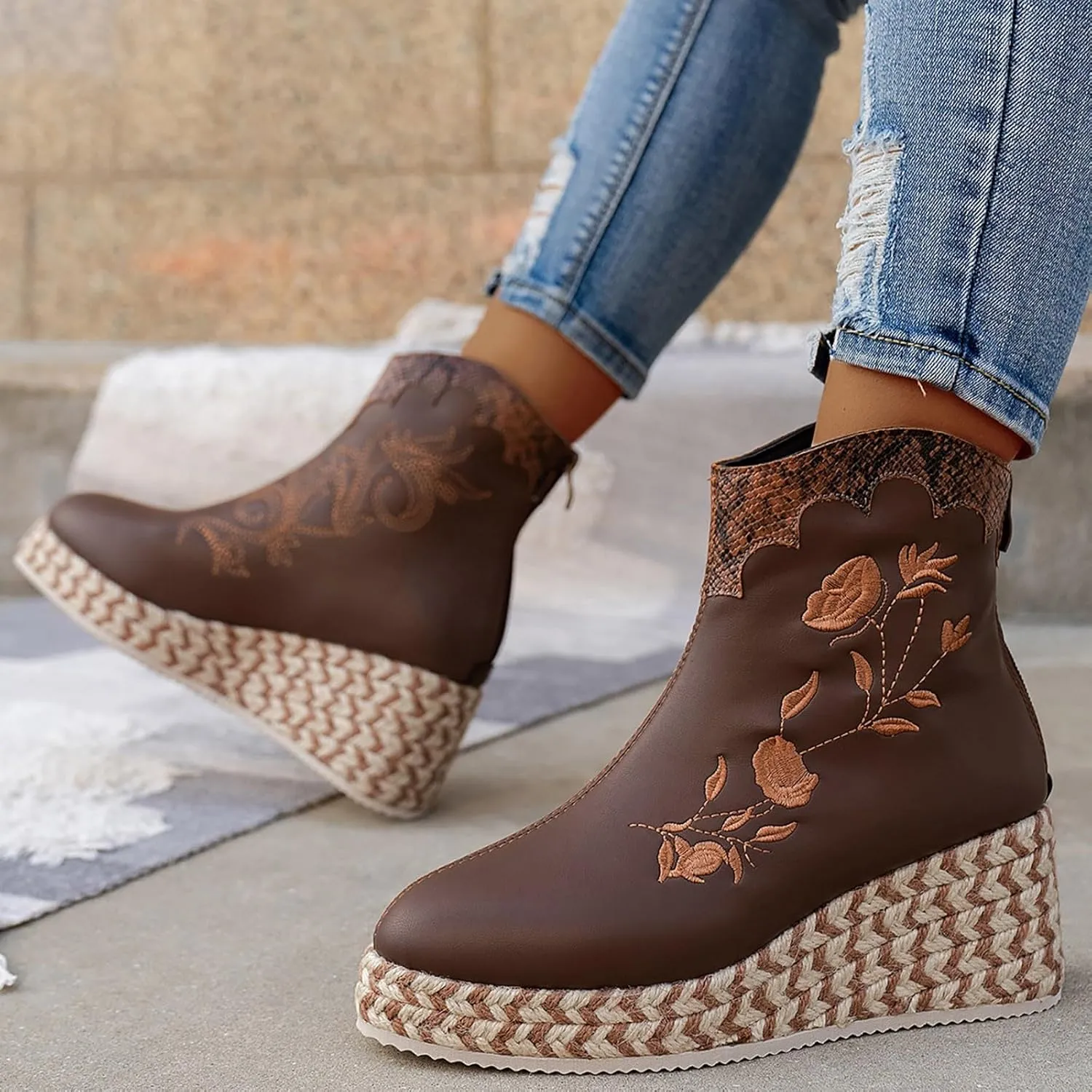High Heel Ankle Boots for Women Black Boots Women Womens Lace Up Boots Women's Winter Boot Womens Leather Ankle Boots Low Heel Ankle Booties Wedge Heel