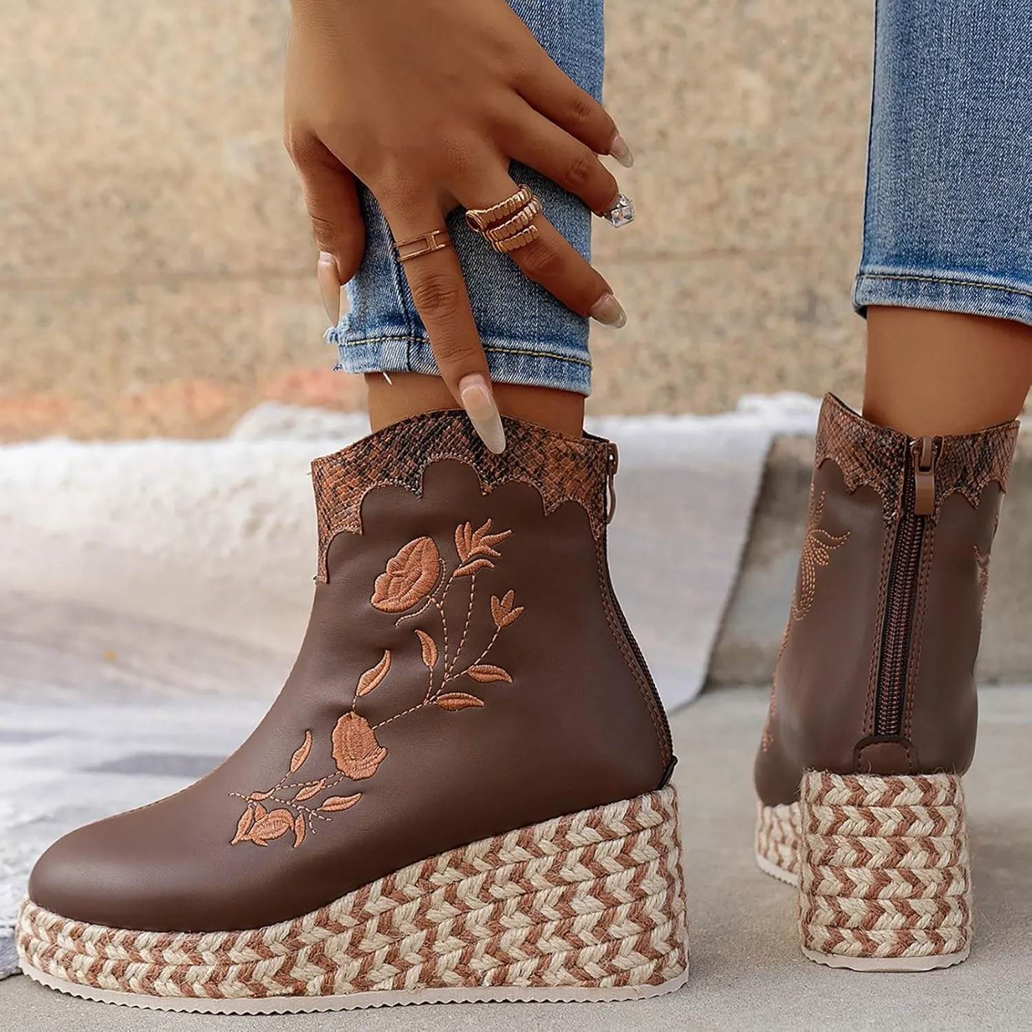 High Heel Ankle Boots for Women Black Boots Women Womens Lace Up Boots Women's Winter Boot Womens Leather Ankle Boots Low Heel Ankle Booties Wedge Heel