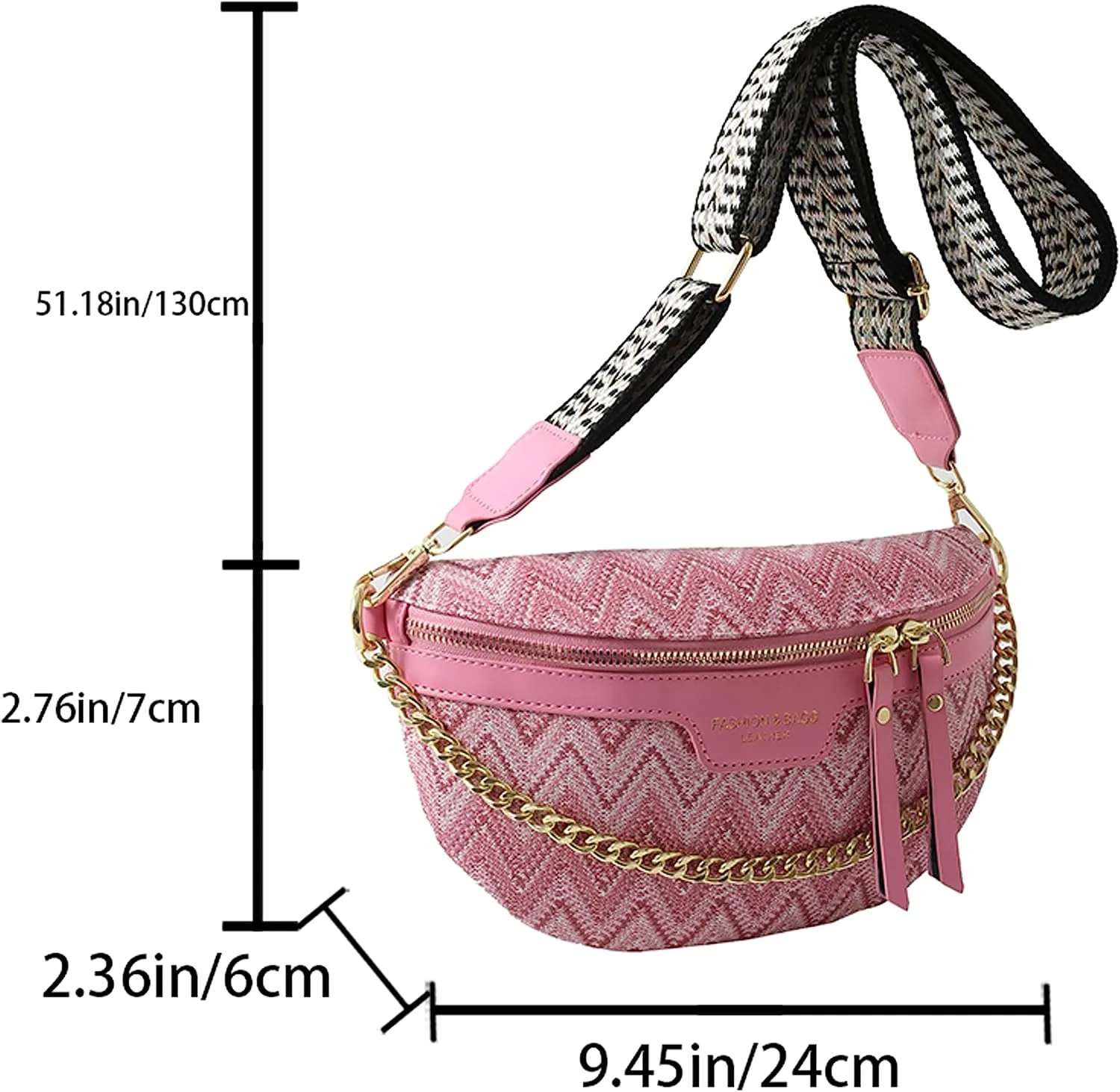 HIGHGO Crossbody Bags for Women,Fashion Sling Purse Shoulder Bag Fanny Pack Leather Women Chest Bag for Travel