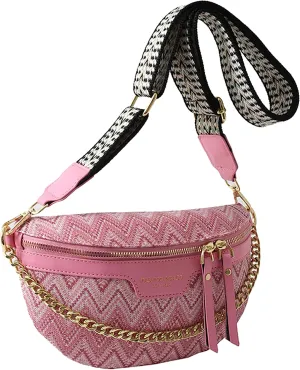 HIGHGO Crossbody Bags for Women,Fashion Sling Purse Shoulder Bag Fanny Pack Leather Women Chest Bag for Travel