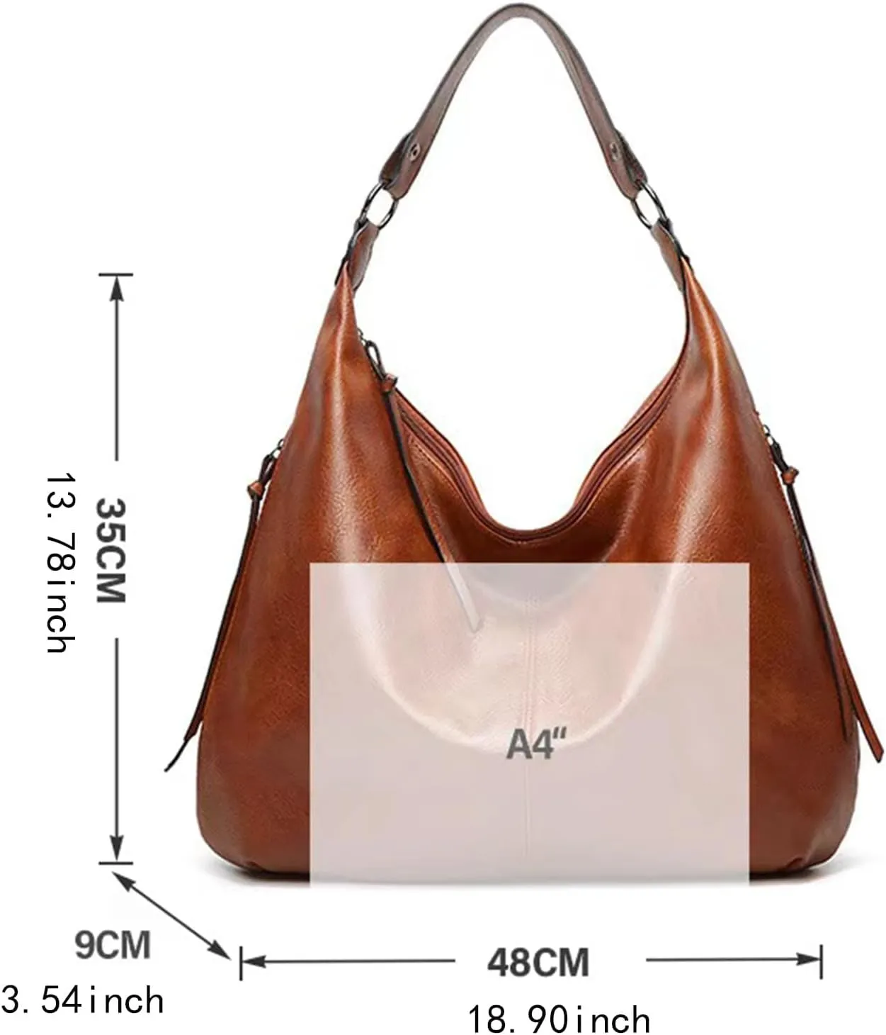 Hobo Bags for Women Slouchy Shoulder Bags Purses Top Handle Handbags Ladies Boho Totes Bags Purses Soft PU Leather