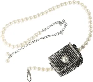 Homoyoyo Pearl Belt Bag for Women Women Clothing Accessories Pearl Chain Design Easy to Carry