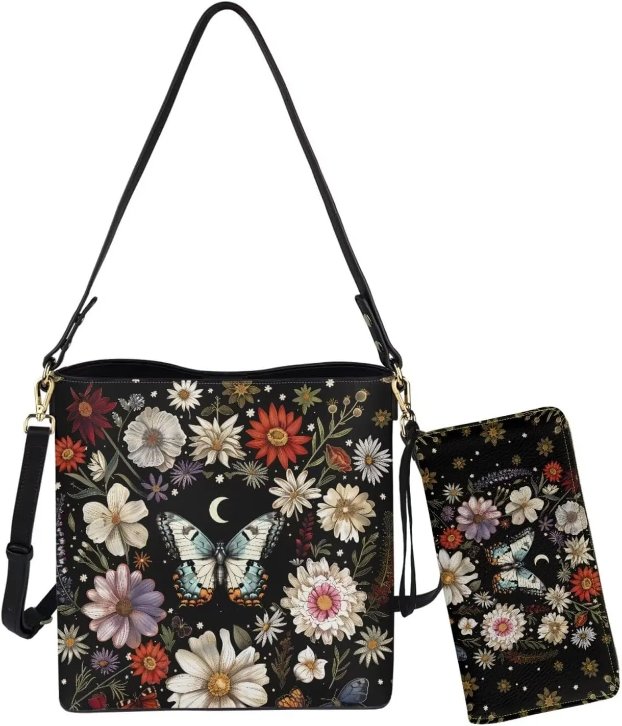 HUGS IDEA Crossbofy Purse for Women Hobo Bag with Wallet Set Leather Shoulder Bag Tote Handbag Set