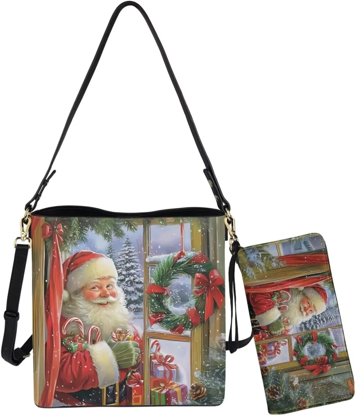 HUGS IDEA Crossbofy Purse for Women Hobo Bag with Wallet Set Leather Shoulder Bag Tote Handbag Set