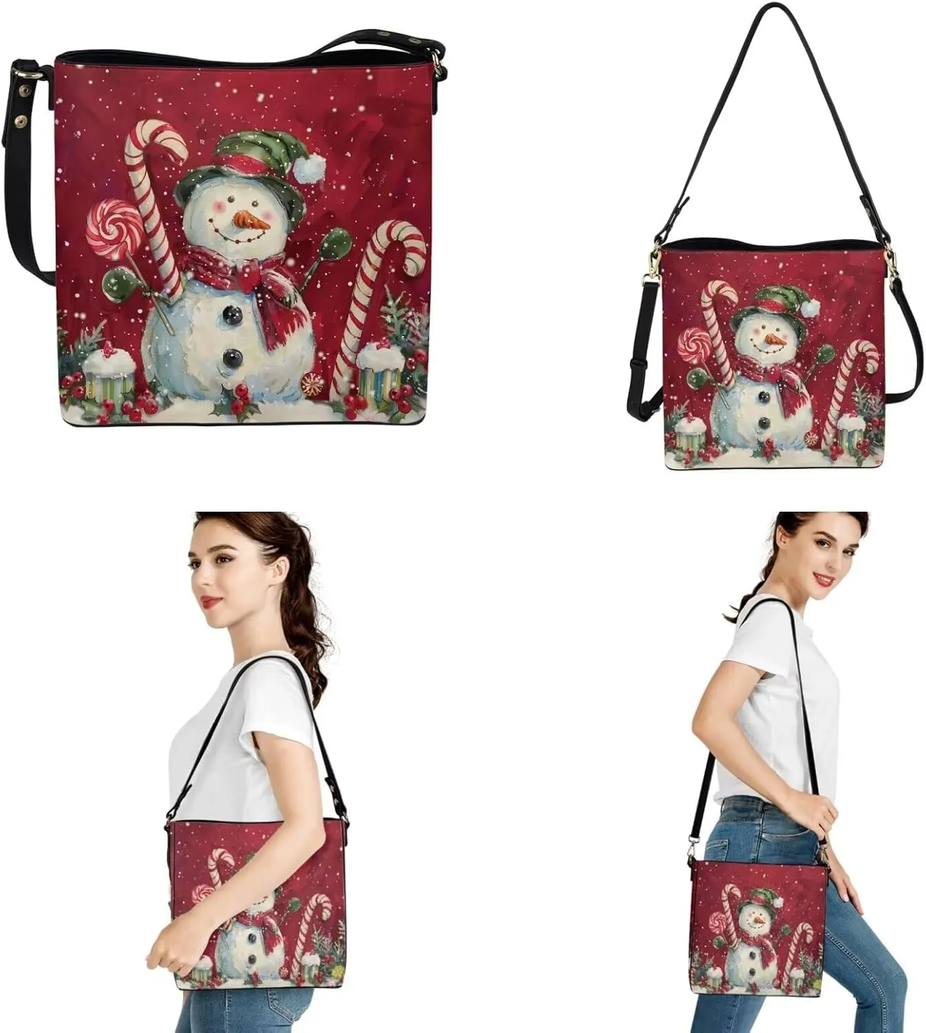 HUGS IDEA Crossbofy Purse for Women Hobo Bag with Wallet Set Leather Shoulder Bag Tote Handbag Set