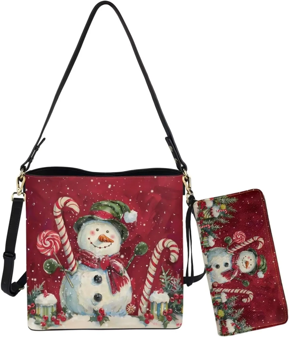 HUGS IDEA Crossbofy Purse for Women Hobo Bag with Wallet Set Leather Shoulder Bag Tote Handbag Set