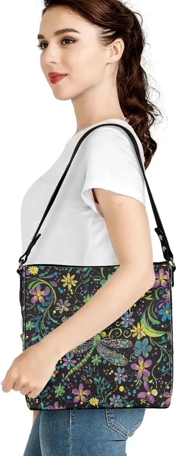 HUGS IDEA Handbags for Women's Leather Hobo Bags Shoulder Bucket Crossbody Purse