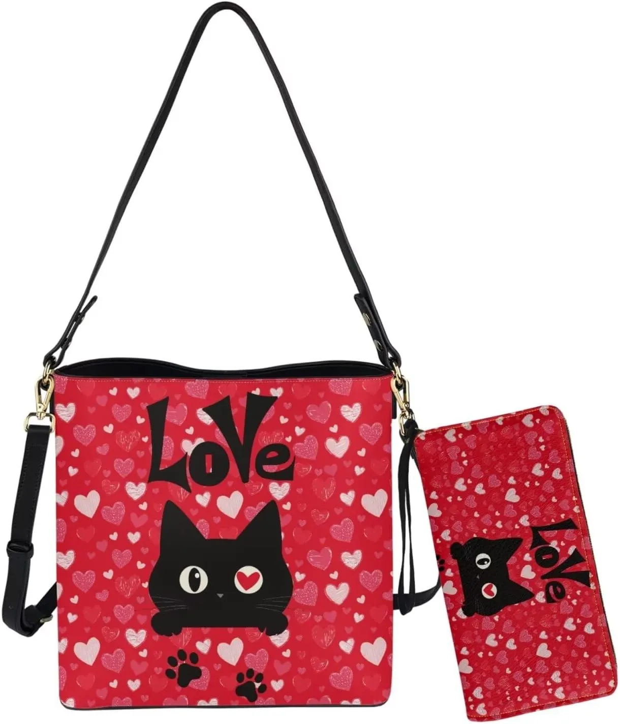 HUGS IDEA Hobo Bag for Women Bucket Bag Leather Tote Bag Shoulder Purse Handbag with Zipper