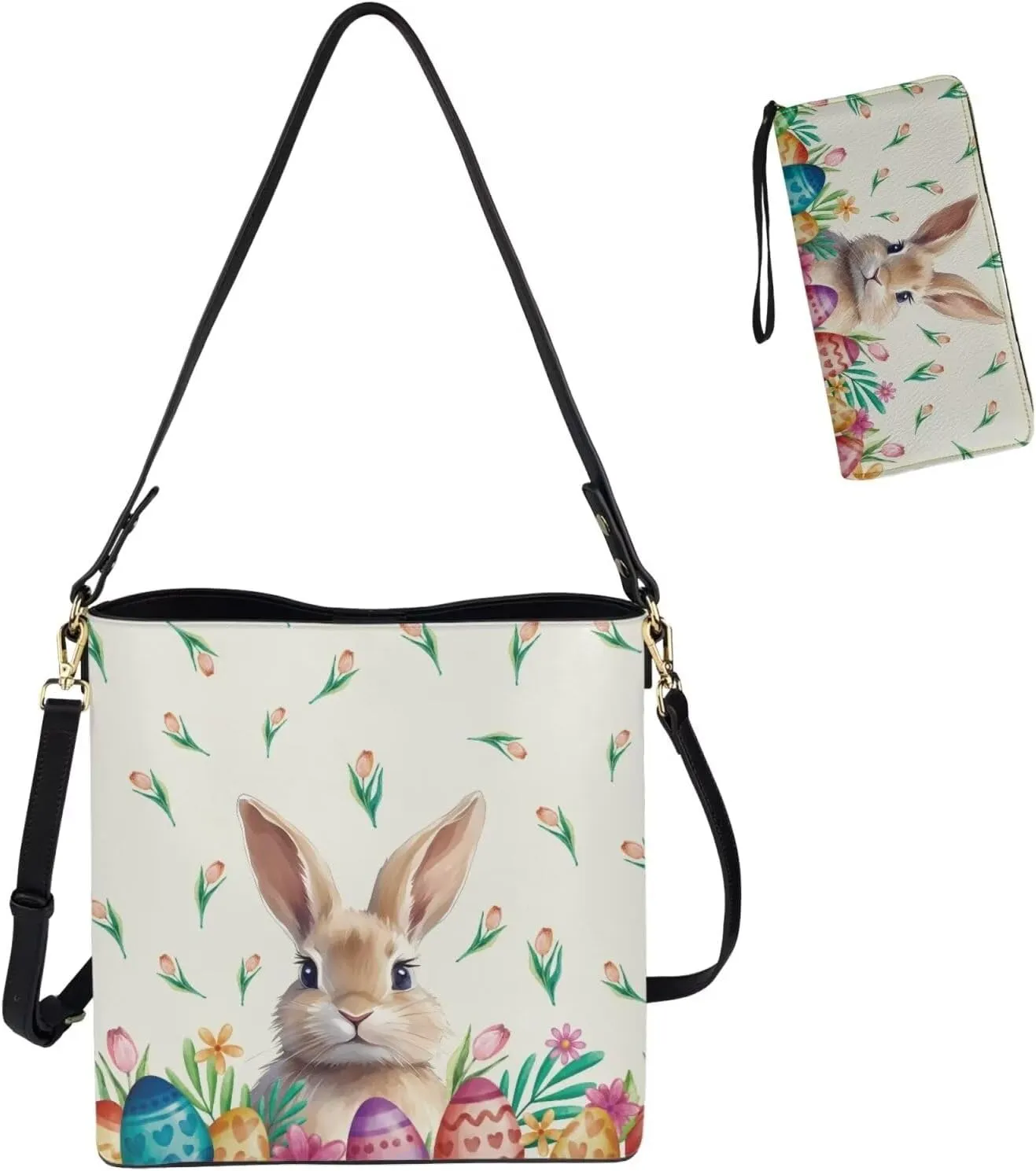 HUGS IDEA Hobo Bag for Women Bucket Bag Leather Tote Bag Shoulder Purse Handbag with Zipper