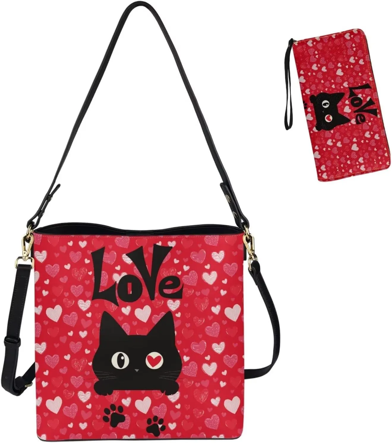 HUGS IDEA Hobo Bag for Women Bucket Bag Leather Tote Bag Shoulder Purse Handbag with Zipper