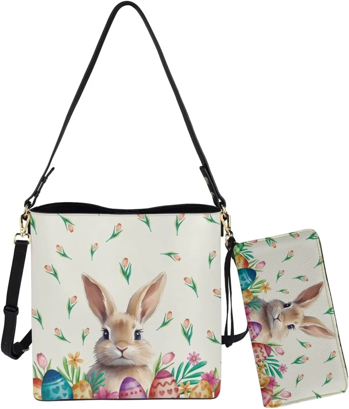 HUGS IDEA Hobo Bag for Women Bucket Bag Leather Tote Bag Shoulder Purse Handbag with Zipper