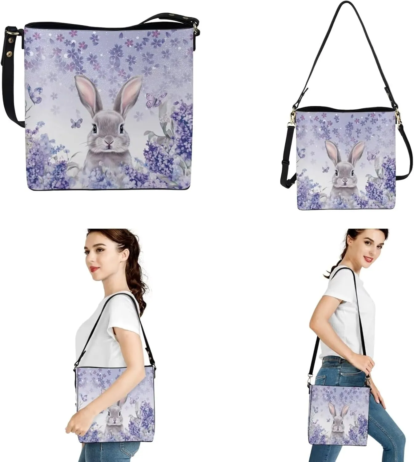 HUGS IDEA Hobo Bag for Women Bucket Bag Leather Tote Bag Shoulder Purse Handbag with Zipper