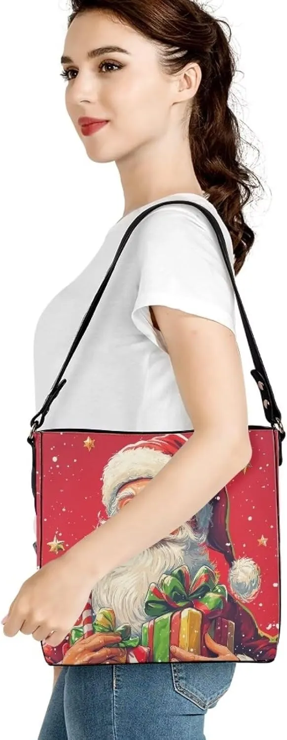 HUGS IDEA Women Handbags PU Leather Big Capacity Tote Handbag Hobo Crossbody Bucket Purse