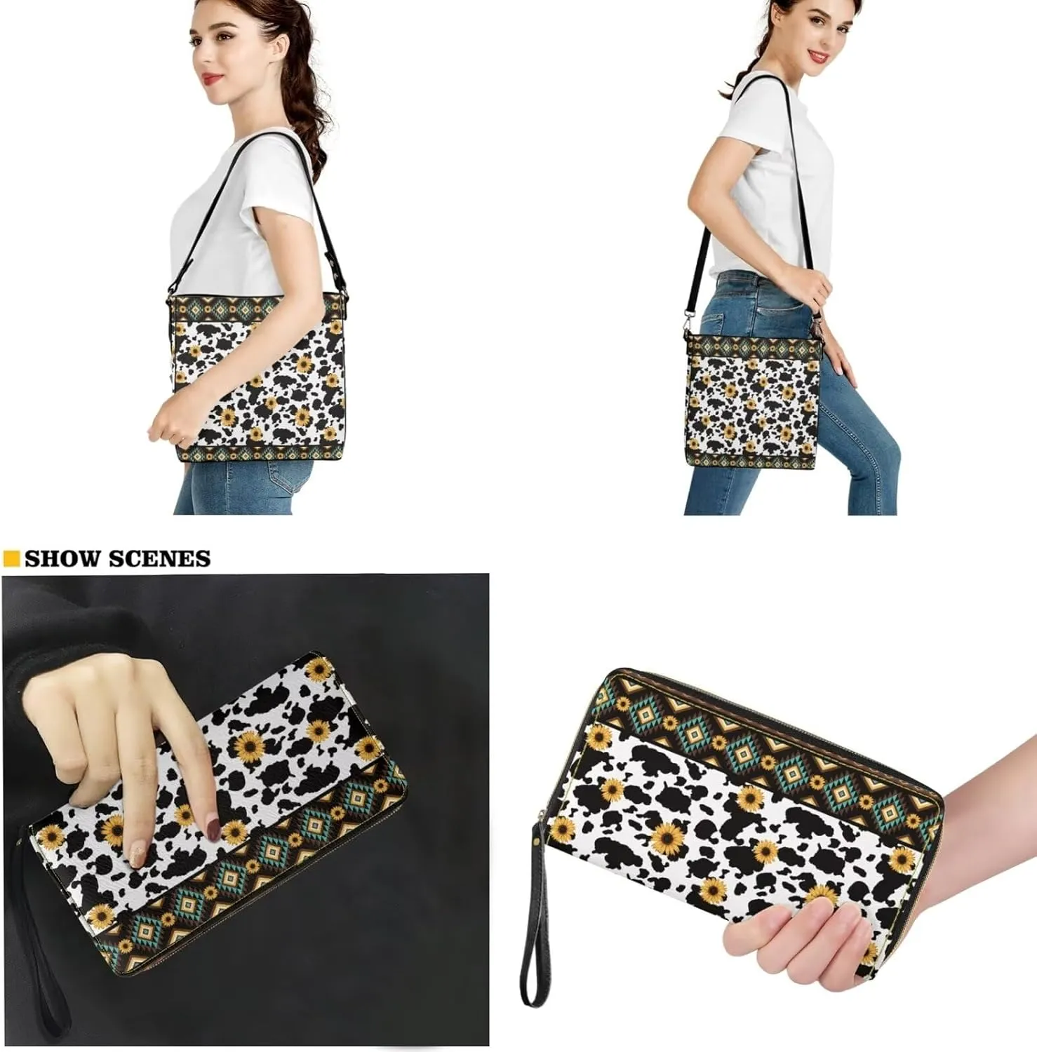 HUGS IDEA Women Handbags PU LeatherBucket Bag Big Capacity Tote Handbag Hobo Crossbody Bucket Purse