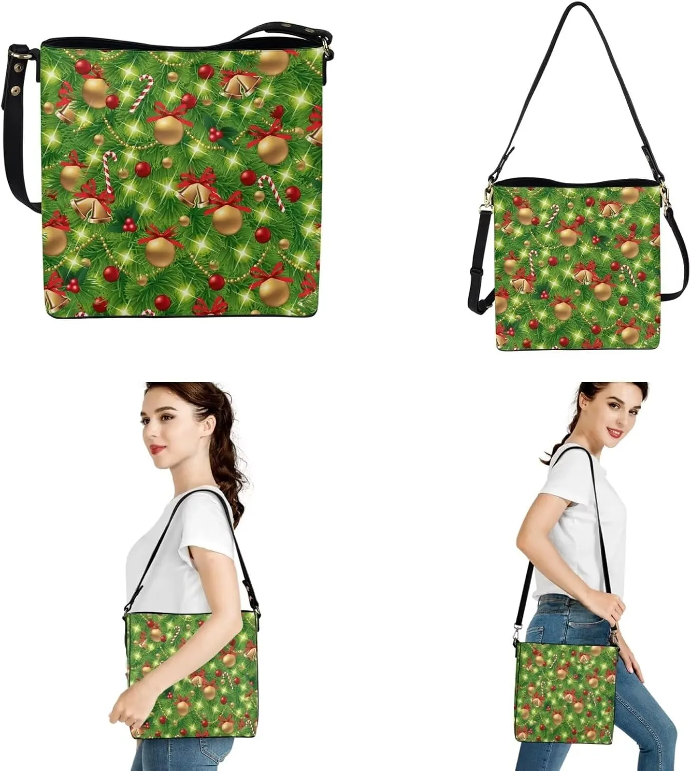 HUGS IDEA Women Handbags PU LeatherBucket Bag Big Capacity Tote Handbag Hobo Crossbody Bucket Purse