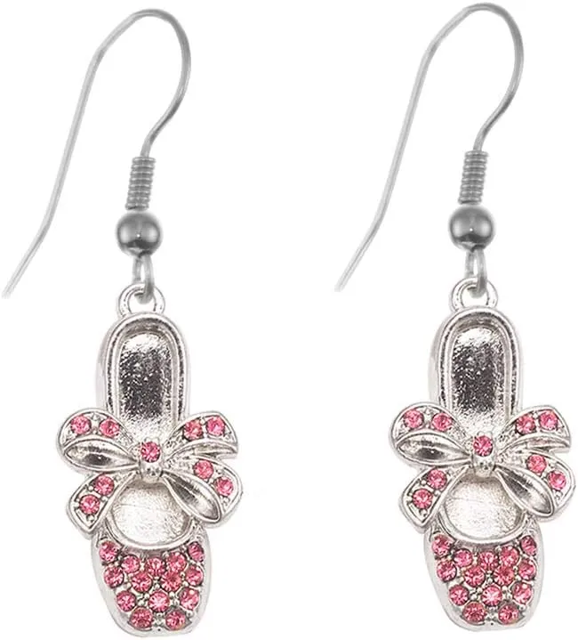 Inspired Silver - Silver Customized Charm French Hook Drop Earrings with Cubic Zirconia Jewelry