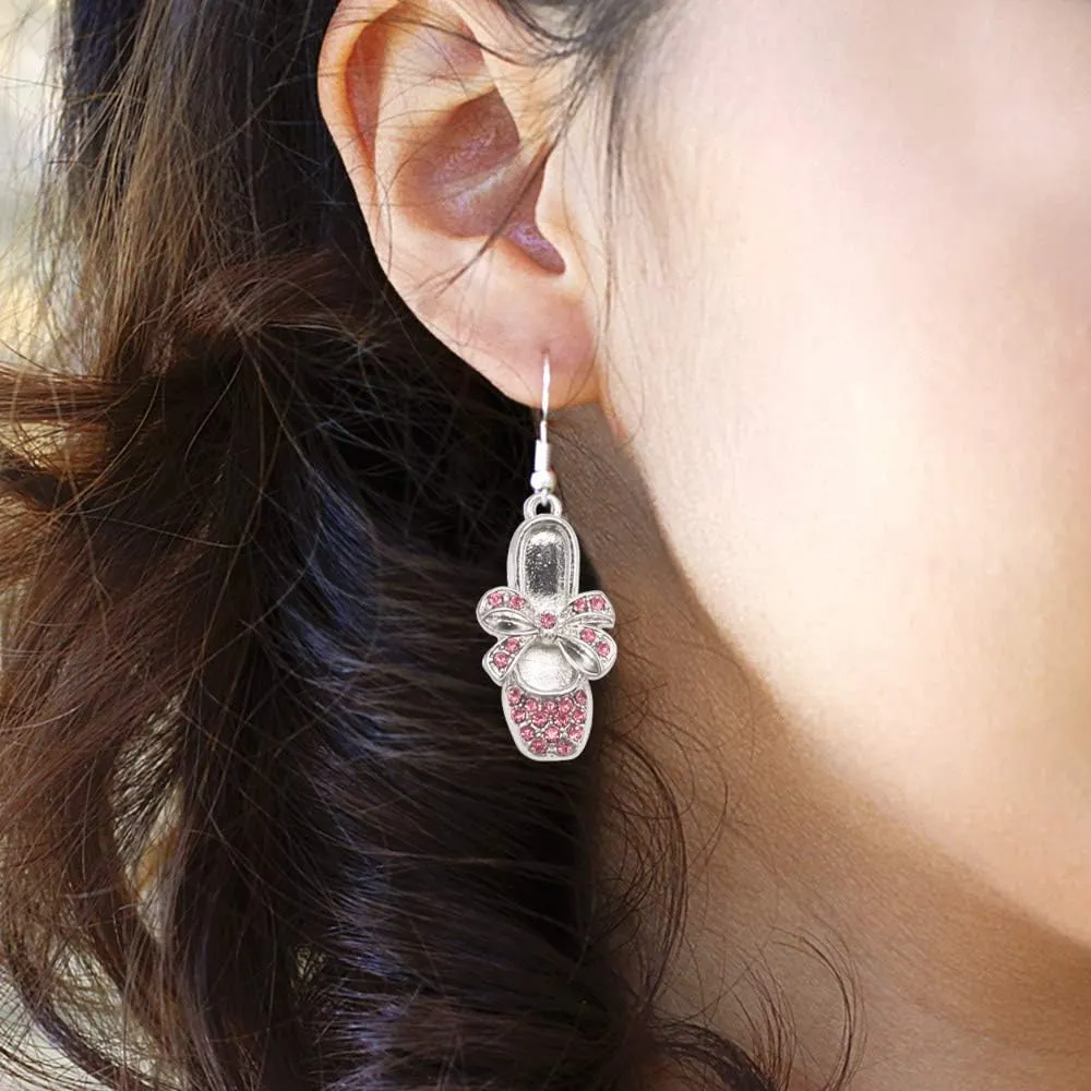 Inspired Silver - Silver Customized Charm French Hook Drop Earrings with Cubic Zirconia Jewelry