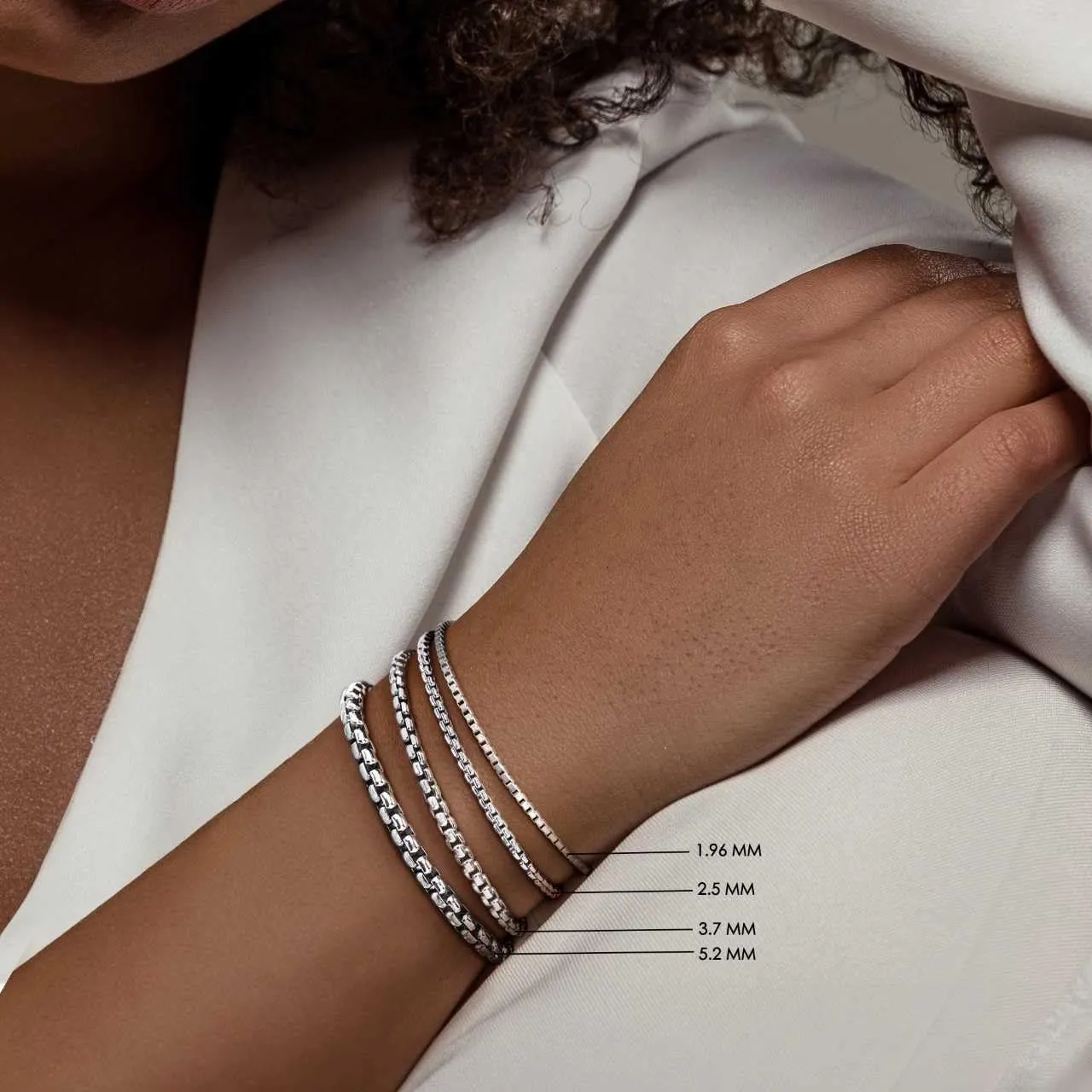 Italian 925 Sterling Silver Round Box Link Bracelet - For Men and Women - 3.7mm, 5.2mm - Available in Silver, Yellow Gold Plated - 7.5in, 8in, or 9in
